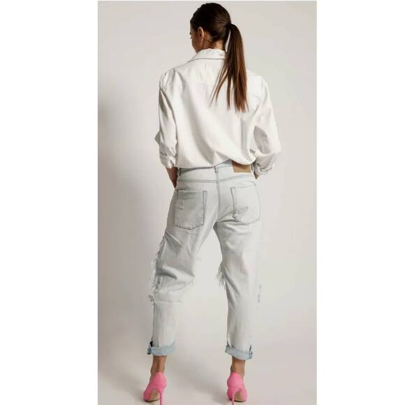 New One Teaspoon Brando Saints Destroyed Denim Jeans $178 Size 26 - Picture 2 of 8